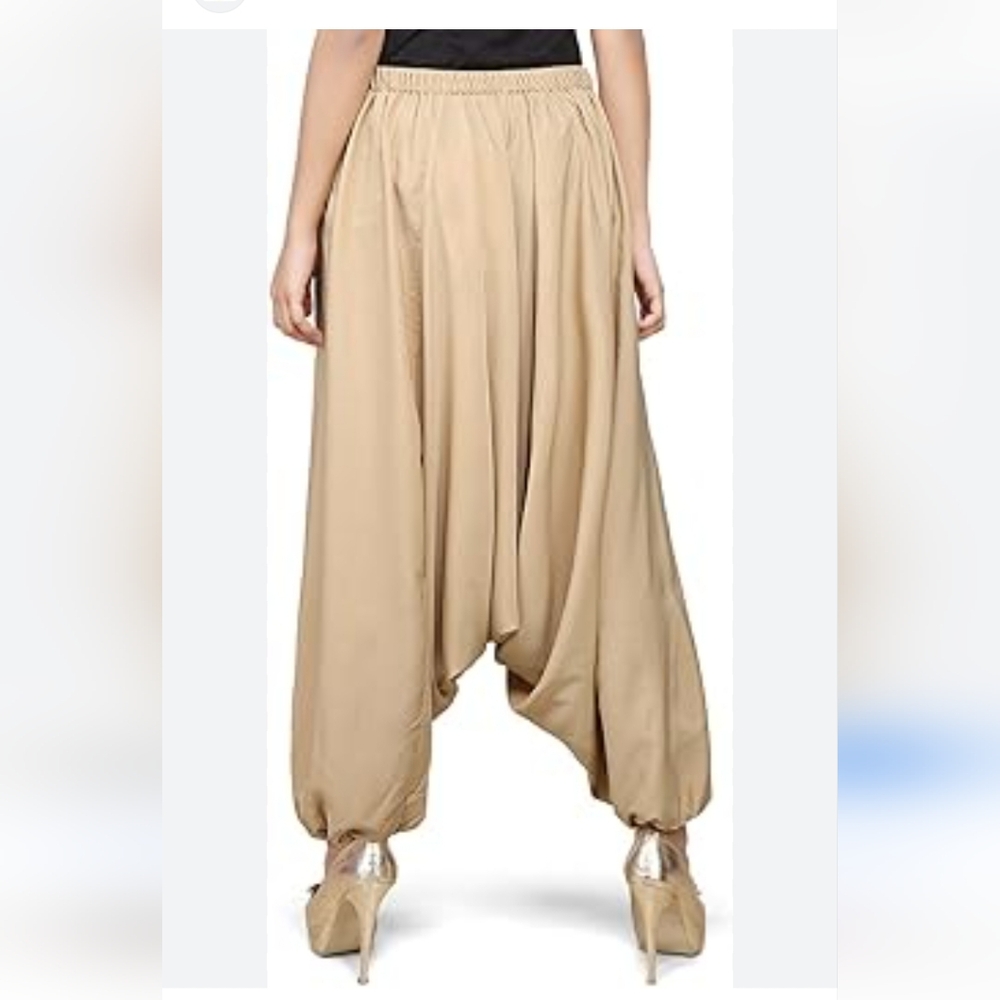Abraham & Thakore-Dhoti Bohemian Meditation Yoga Wide Leg Harem Ivory Pants NWT